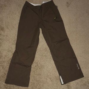Gently used brown Burton Concert Pant Womens snowboarding pants. Size Medium.